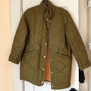 J Crew quilted cocoon puffer coat
